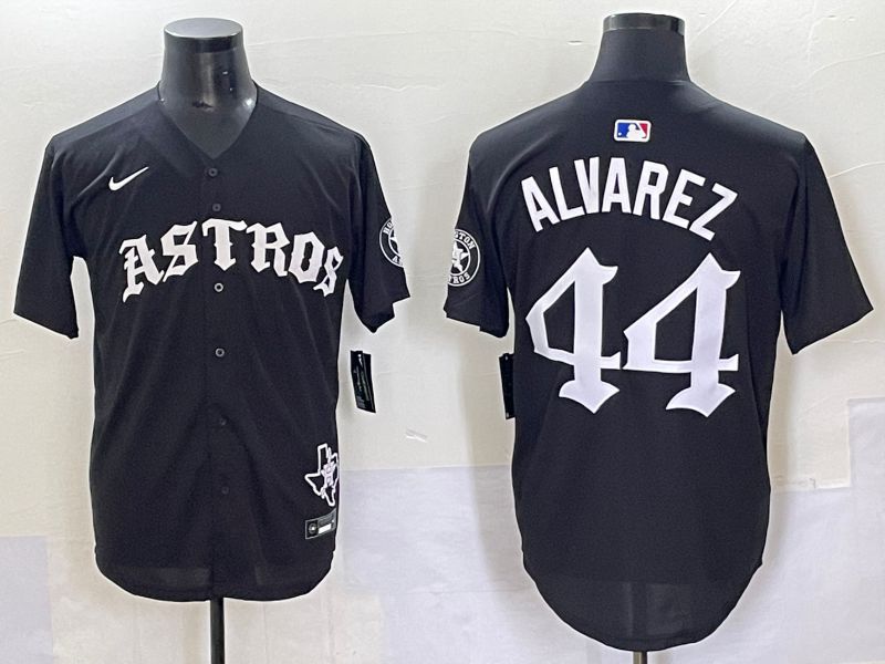 Men 2025 Houston Astros #44 Alvarez Black Seven generations Joint Name Nike MLB Jersey style 1